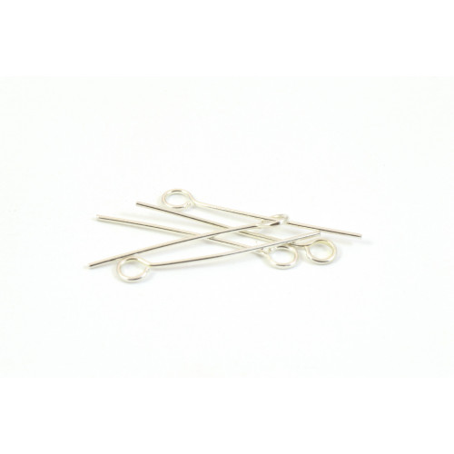 EYEPINS, 38MM SIVER PLATED (PACK OF 25)